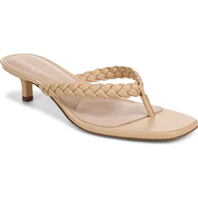 Favorite Daughter Sutton Braided Thong Kitten Heel Sandals In Nude