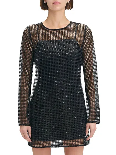 Favorite Daughter The Sweet Life Sequin Long Sleeve Minidress In Black