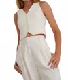 Favorite Daughter Tailored Button Down Vest In Ivory In Neutral