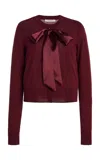 Favorite Daughter Take A Bow Embellished Wool Sweater In Burgundy