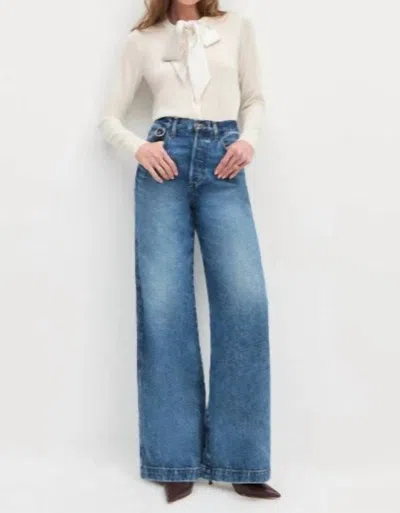 Favorite Daughter Take A Bow Long Sleeve Cardigan In Ivory In Blue