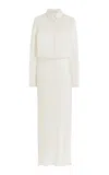 Favorite Daughter Take Me Seriously Satin Maxi Dress In Ivory