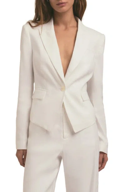 Favorite Daughter Th Short Favorite Linen Blend Blazer In Bright White