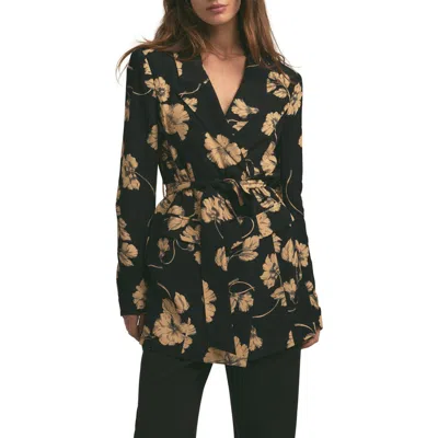 Favorite Daughter The Adrienne Belted Blazer In Noir Fleur