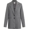 Favorite Daughter The Alexis Pinstripe Longline Blazer In Gray