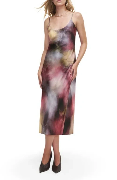 Favorite Daughter The Amber Abstract Print Midi Slipdress In Smokey Illuminatio