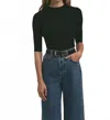 Favorite Daughter The Amelia Elbow Sleeve Wool Sweater In Black