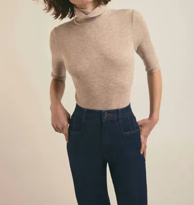 Favorite Daughter The Amelia Merino Wool Turtleneck Top In Beige