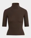 Favorite Daughter The Amelia Merino Wool Turtleneck Top In Brown