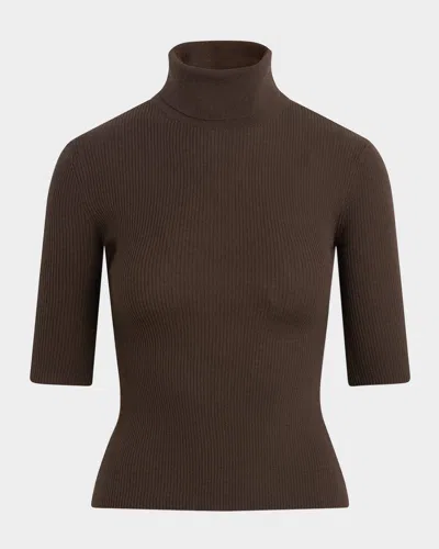 Favorite Daughter The Amelia Merino Wool Turtleneck Top In Brown