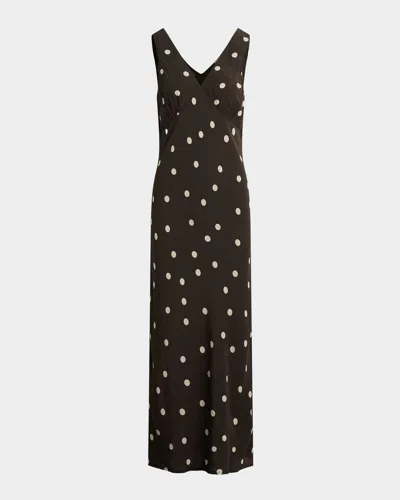Favorite Daughter The Anyday Anything Polka-dot Maxi Dress In Black