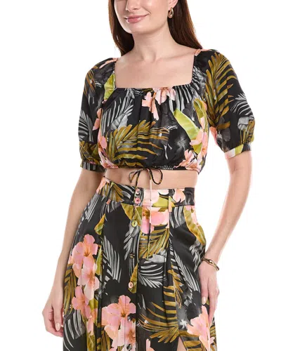 Favorite Daughter The Anywhere With You Silk-blend Top In Animal Print