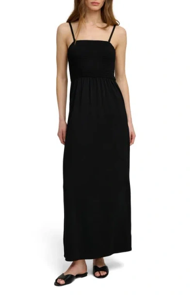 Favorite Daughter The Apartment Smocked Sleeveless Maxi Dress In Black