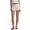 Favorite Daughter The Arlo High Waist Textured Denim Shorts In White