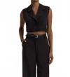 Favorite Daughter The Audrey Crop Vest In Black