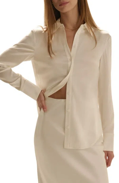 Favorite Daughter The Bailey Silk Blend Shirt In Pink