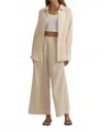 Favorite Daughter Beach Walk Wide Leg Pant In Sand Stripe In Neutral