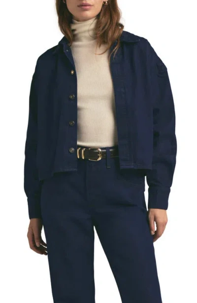 Favorite Daughter The Brady Crop Denim Shirt In Stout
