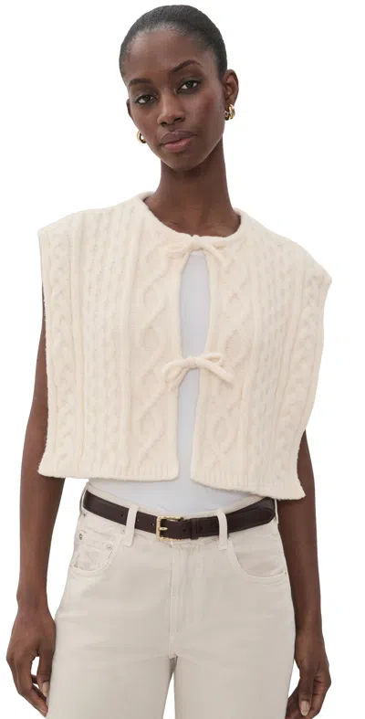 Favorite Daughter The Cable Tie Vest Ivory