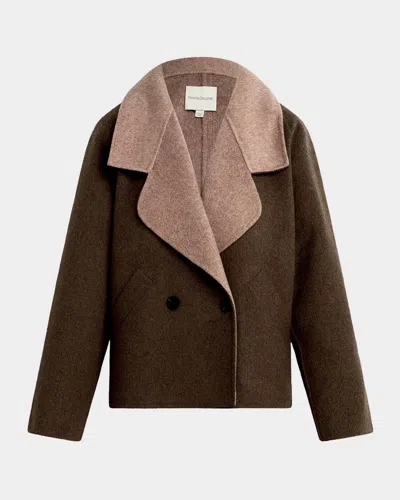 Favorite Daughter The Cameron Two-tone Coat In Brown
