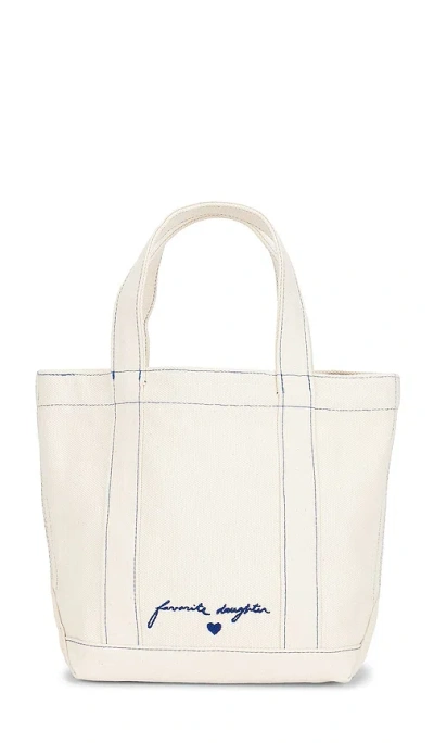 Favorite Daughter The Canvas Minnie Tote Bag In Natural & Royal Blue