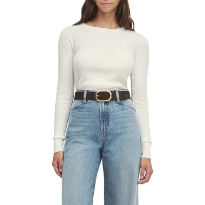 Favorite Daughter The Career Girl Textured Crewneck Sweater In White