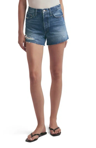 Favorite Daughter The Caroline Ripped High Waist Cutoff Denim Shorts In Boston