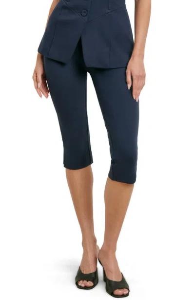 Favorite Daughter The Carrie Pedal Pusher Slit Hem Capri Pants In Blue