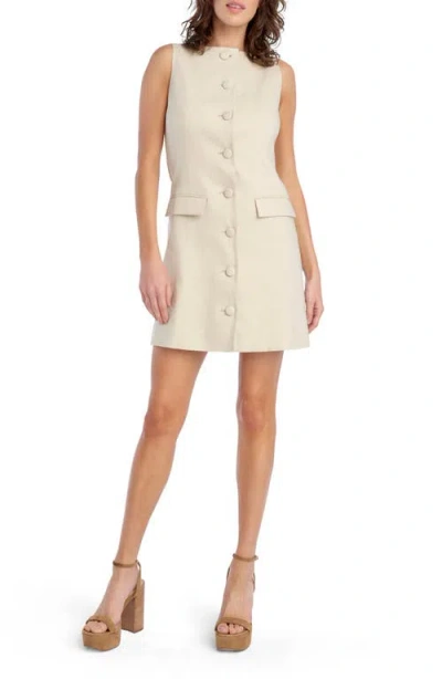 Favorite Daughter The Cece Sleeveless Linen Blend Minidress In White