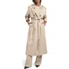 Favorite Daughter The Charles Pinstripe Trench Coat In Warm Sand Pinstrip