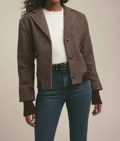 Favorite Daughter The City Bomber Jacket In Chocolate Herring In Multi