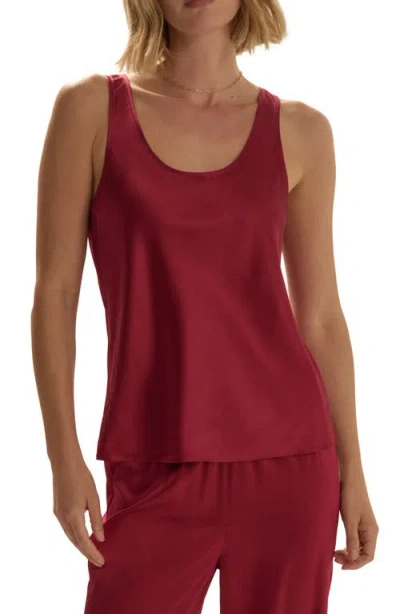 Favorite Daughter The Clean Cut Silk Blend Tank In Red