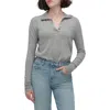 Favorite Daughter The Cleo Merino Wool Blend Henley Sweater In Gray