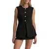 Favorite Daughter The Clocking In Long Vest In Black