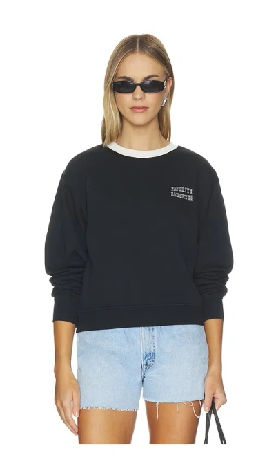 Favorite Daughter The Collegiate Chest Classic Sweatshirt In Black