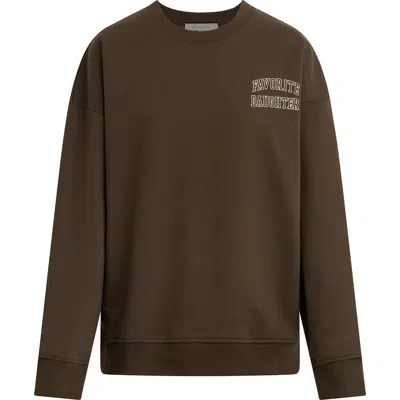 Favorite Daughter The Collegiate Chest Logo Sweatshirt In Brown