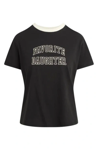 Favorite Daughter The Collegiate Classic Graphic T-shirt In Black