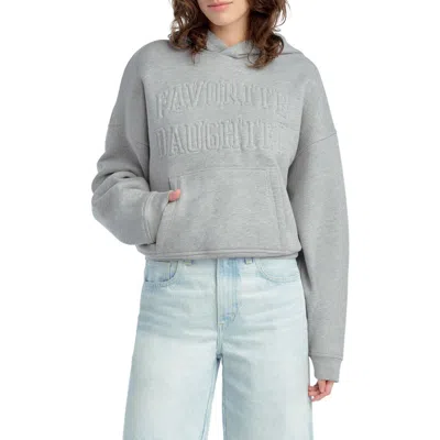 Favorite Daughter The Collegiate Embossed Hoodie In Gray
