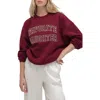 Favorite Daughter The Collegiate Embroidered Graphic Sweatshirt In Red