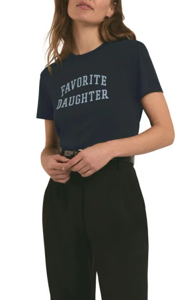 Favorite Daughter The Collegiate Logo Crop Graphic T-shirt In Blue