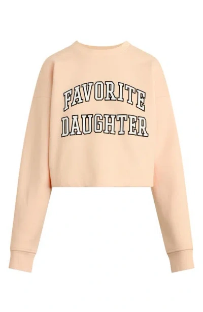 Favorite Daughter The Collegiate Logo Crop Sweatshirt In Neutral