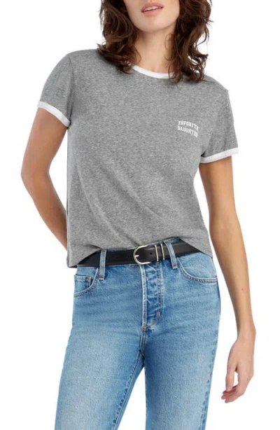 Favorite Daughter The Collegiate Ringer Graphic T-shirt In Gray