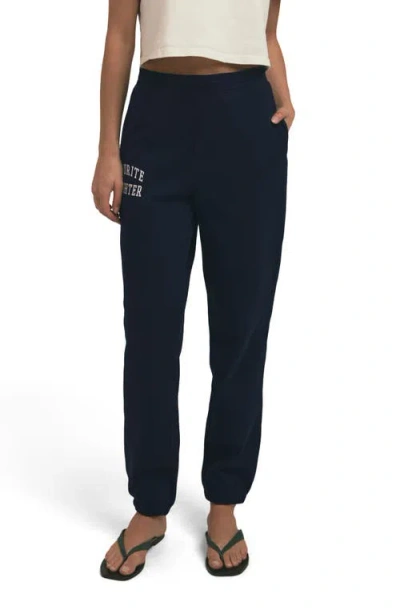 Favorite Daughter The Collegiate Tie Waist Joggers In Navy