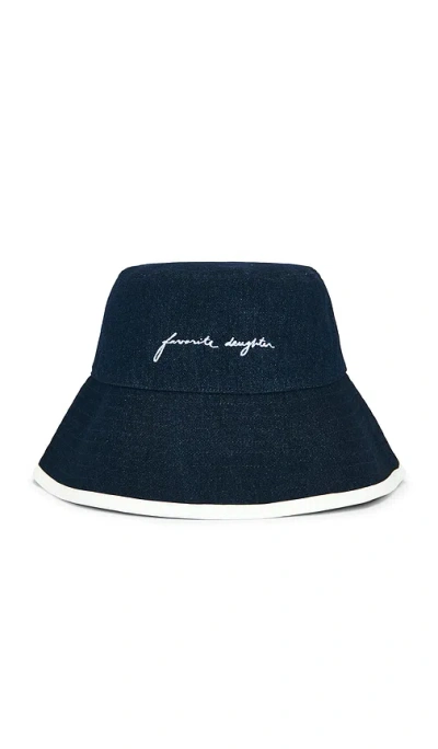 Favorite Daughter The Color Block Canvas Bucket Hat In Blue