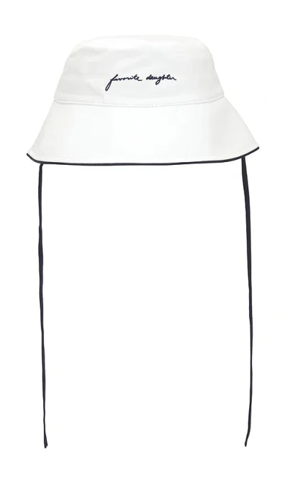 Favorite Daughter The Color Block Canvas Bucket Hat In Ivory