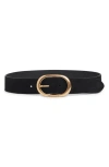 Favorite Daughter The Contour Suede Belt In Black