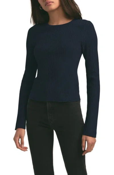 Favorite Daughter The Courtney Long Sleeve Sweater In Blue