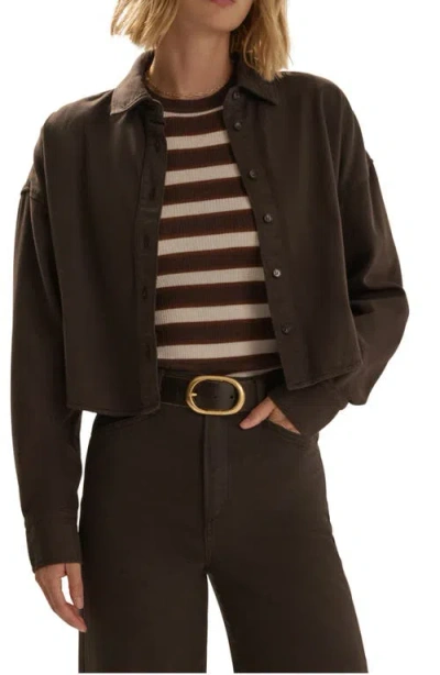Favorite Daughter The Crop Ex-boyfriend Shirt Jacket In Brown