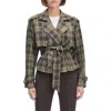Favorite Daughter The Cropped Charles Countryside Plaid Trench Coat In Brown