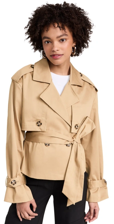 Favorite Daughter The Cropped Charles Trench Coat Sand